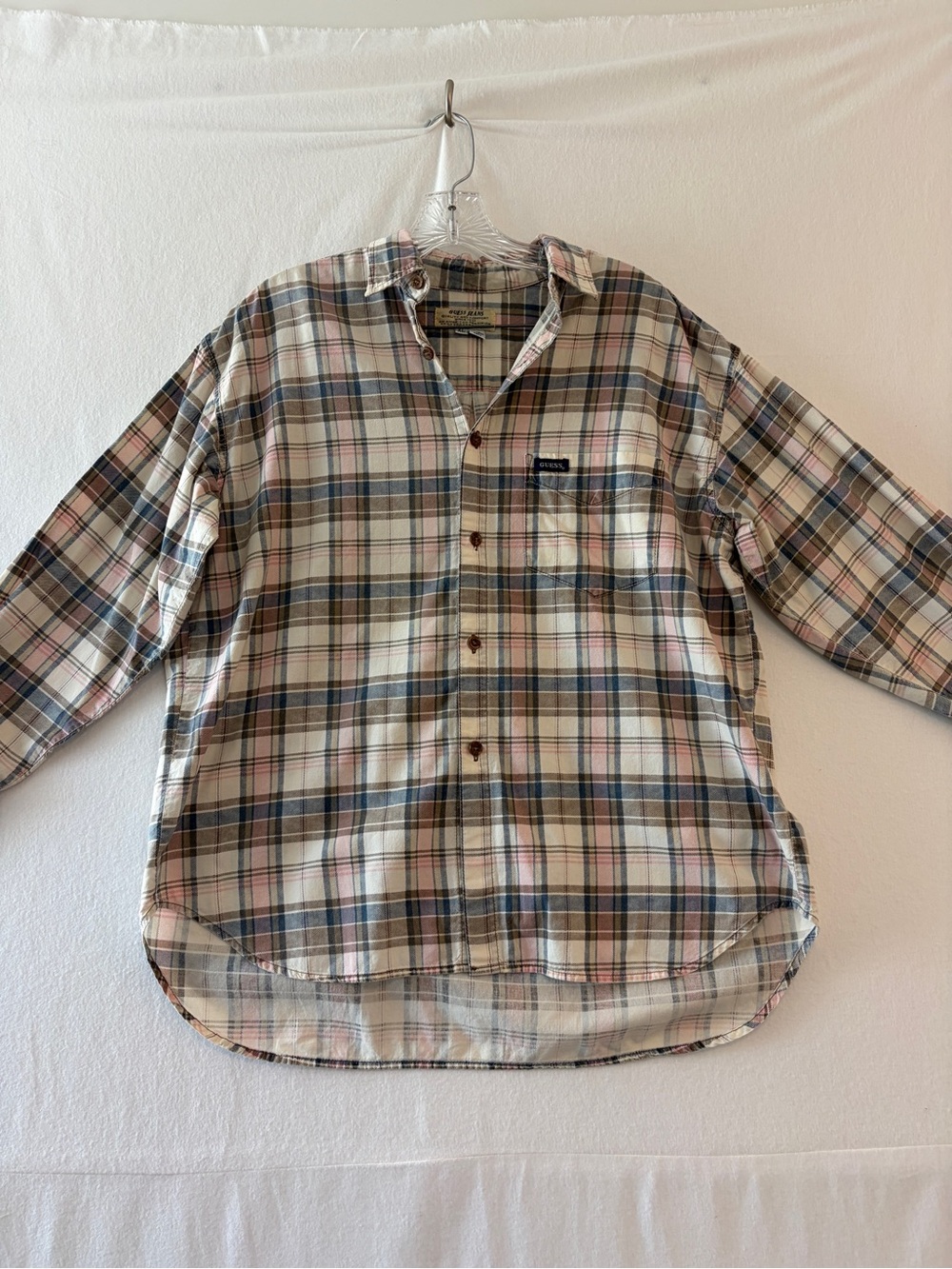 Guess Men’s Plaid 1990s Shirt Vintage